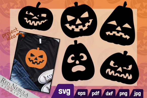 Halloween Jack O Lantern Silhouettes for Graphics and Crafts