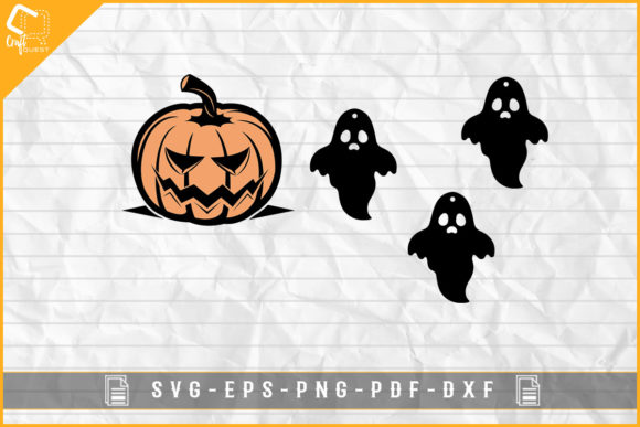 Halloween Pumpkin Scary Boo Ghost Design for Graphics and Crafts