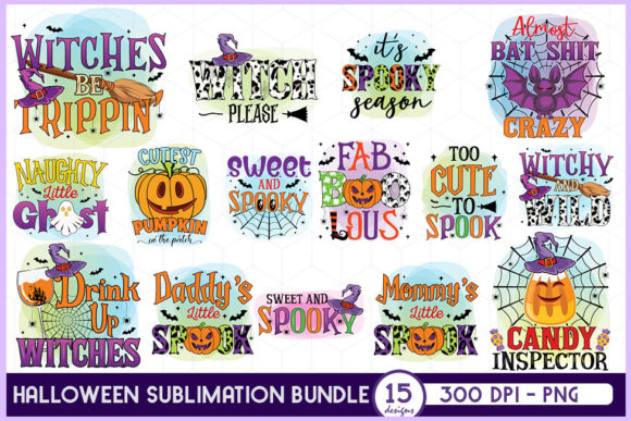 Halloween Sublimation Bundle 2 15 Deigns for Graphics and Crafts