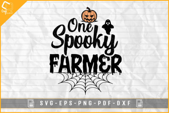 Halloween T-shirt One Spooky Farmer Graphics for Crafts