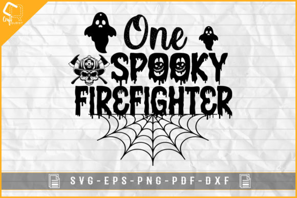 Halloween T-shirt One Spooky Firefighter Graphics for Crafts