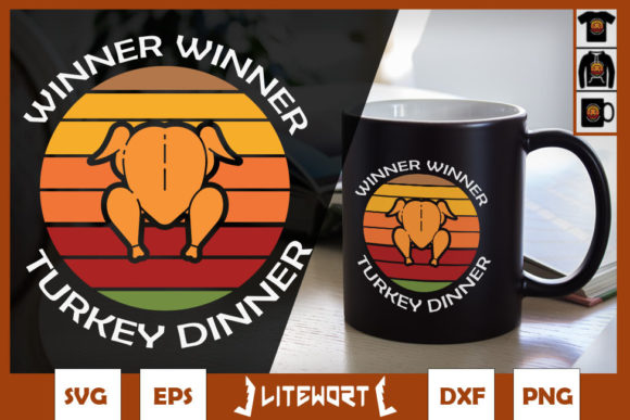 Winner Winner Turkey Dinner Thanksgiving Graphics for Crafts